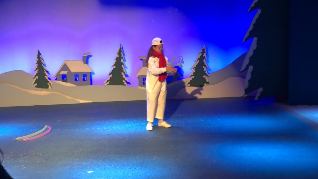 emma as snoopy in charlie brown xmas play